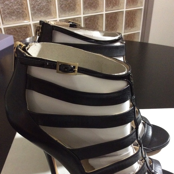 Jimmy Choo black leather high heeled sandals - Picture 2 of 5